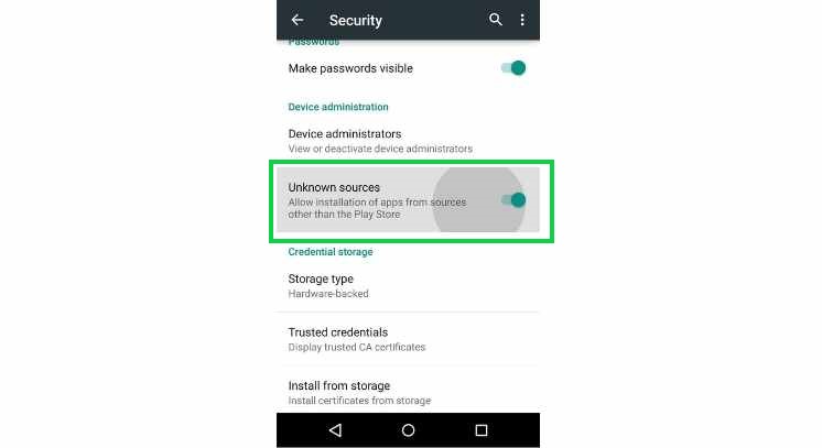 enable unknown sources to install XAPK Installer apk on android